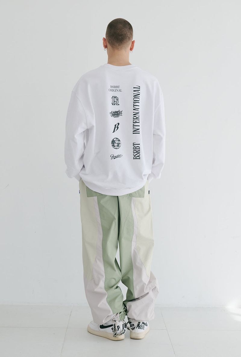BSR2223FWPO073 MULTI LOGO CREWNECK WHITE