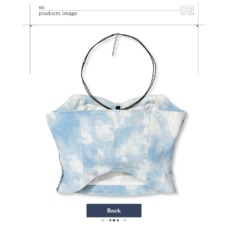 DENIM CORSET TUBE TOP_LIGHT BLUE