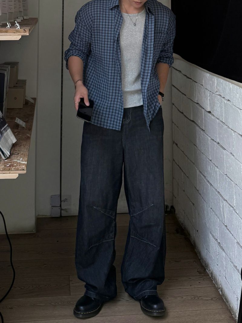 Linen pav dart balloon black denim