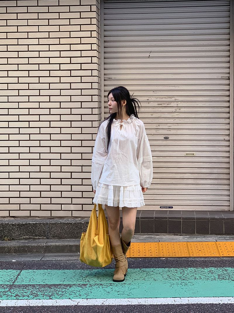 BENNY FRILL PUFF BLOUSE (2C)
