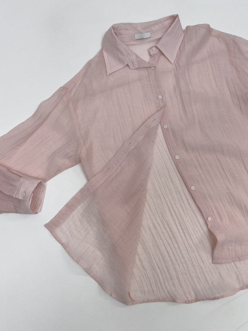 Wrinkle See-through Oversized Shirt