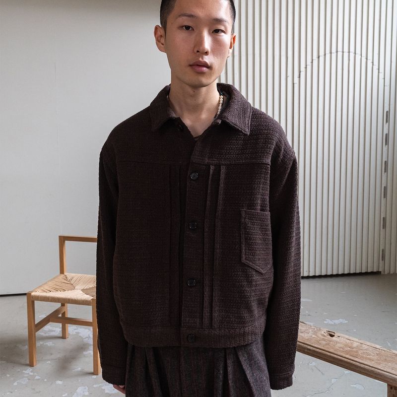 Weave trucker jacket / Brown