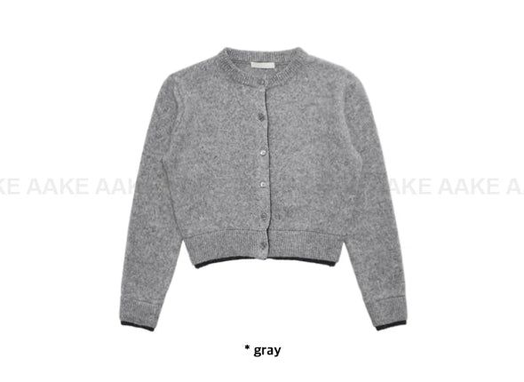 (WOOL) TWO-TONE LAYER CARDIGAN