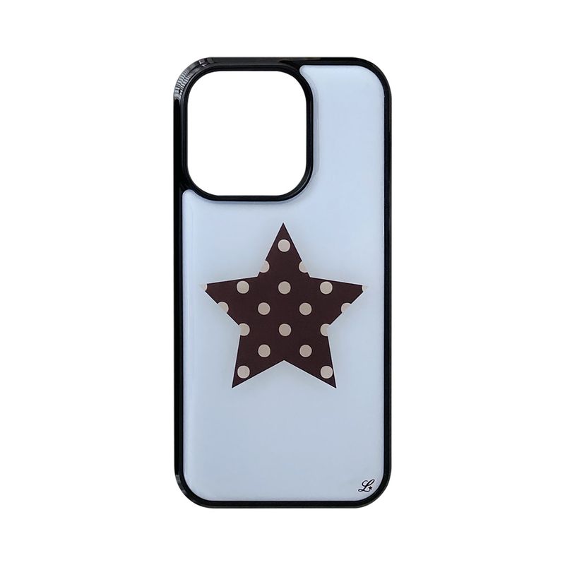 [MADE] POLKA STAR PHONE CASE BLUE (epoxy black bumper)