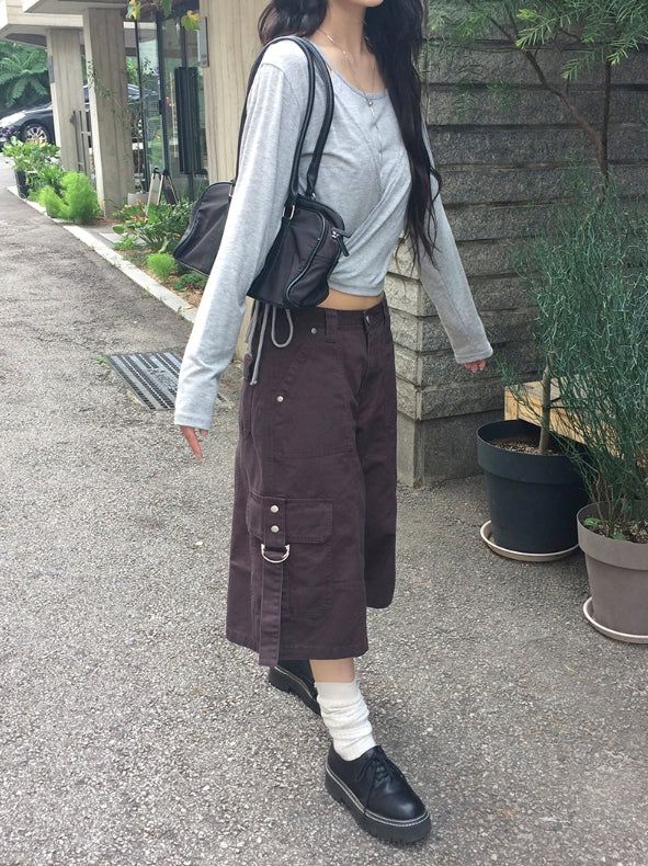 Coby Cargo Pocket Buckle Bermuda Pants