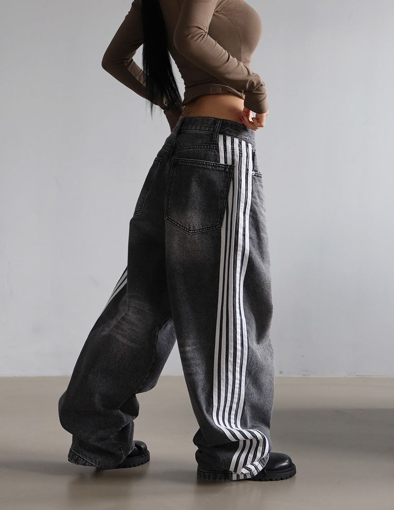 [UNISEX] Five track wide jeans