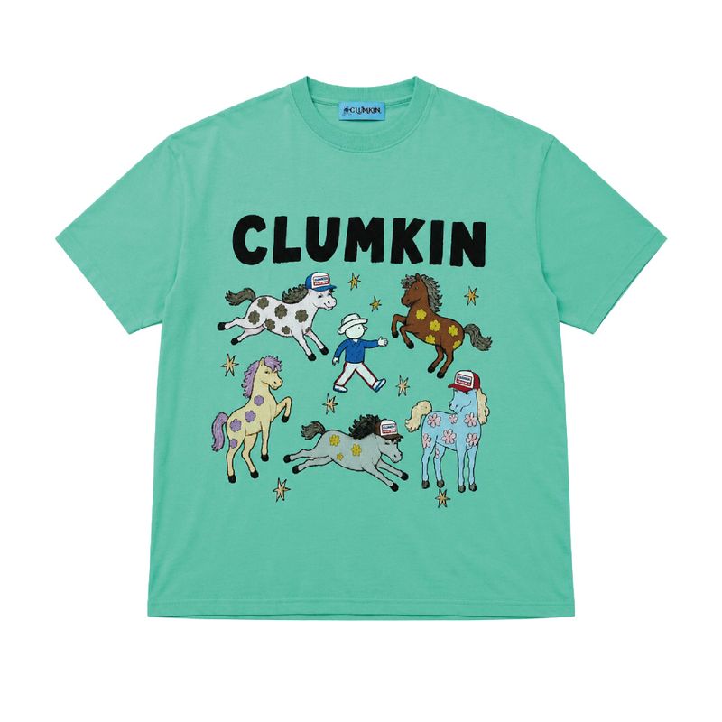 CLUMKIN（クラムキン）の「クレイジーホースグラフィックTシャツ (MINT)（トップス）」