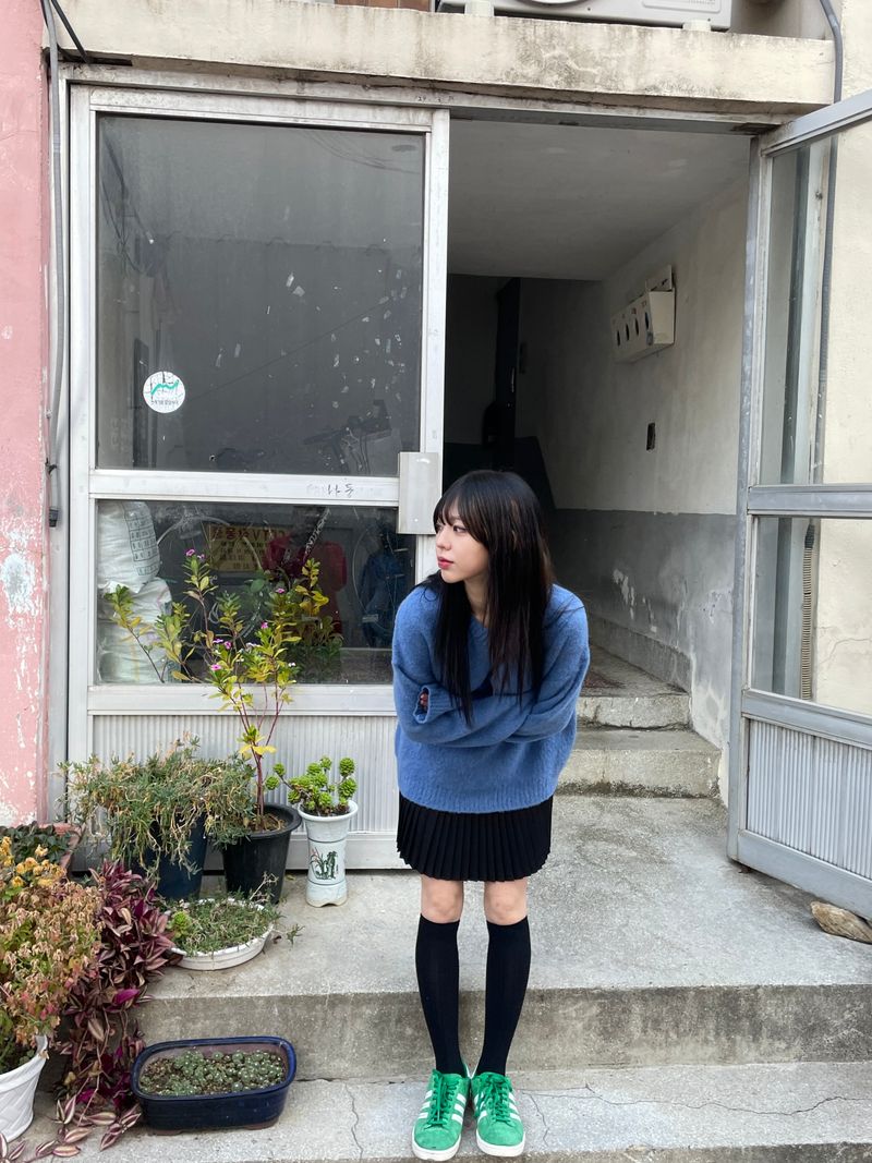 Arco iris（アルコイリス）の「Blue Mohair V neck Knit （Tops）」