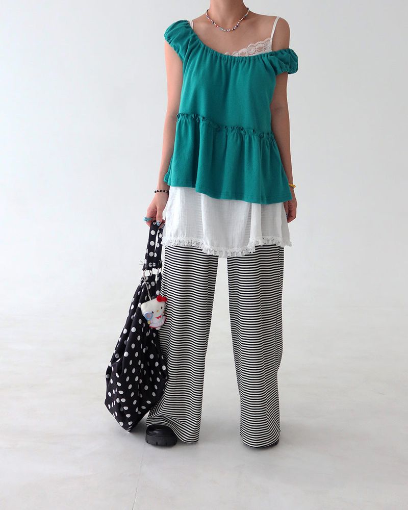 inen lace bustier long blouse & mini dress