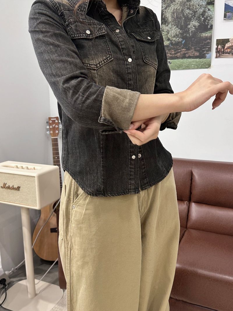 WESTERN WASHING DENIM SHIRTS