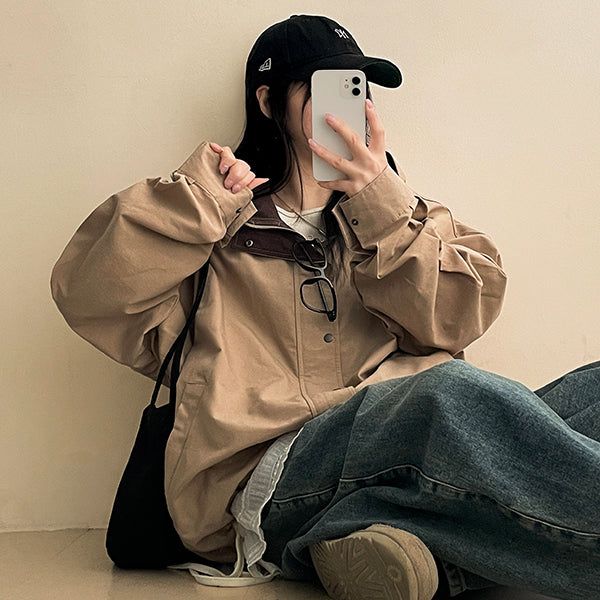 Hate Boxy String Color Hooded Jumper