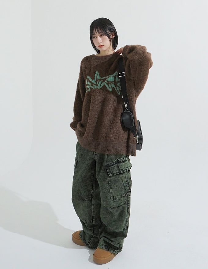 Ness pigment cargo denim pants