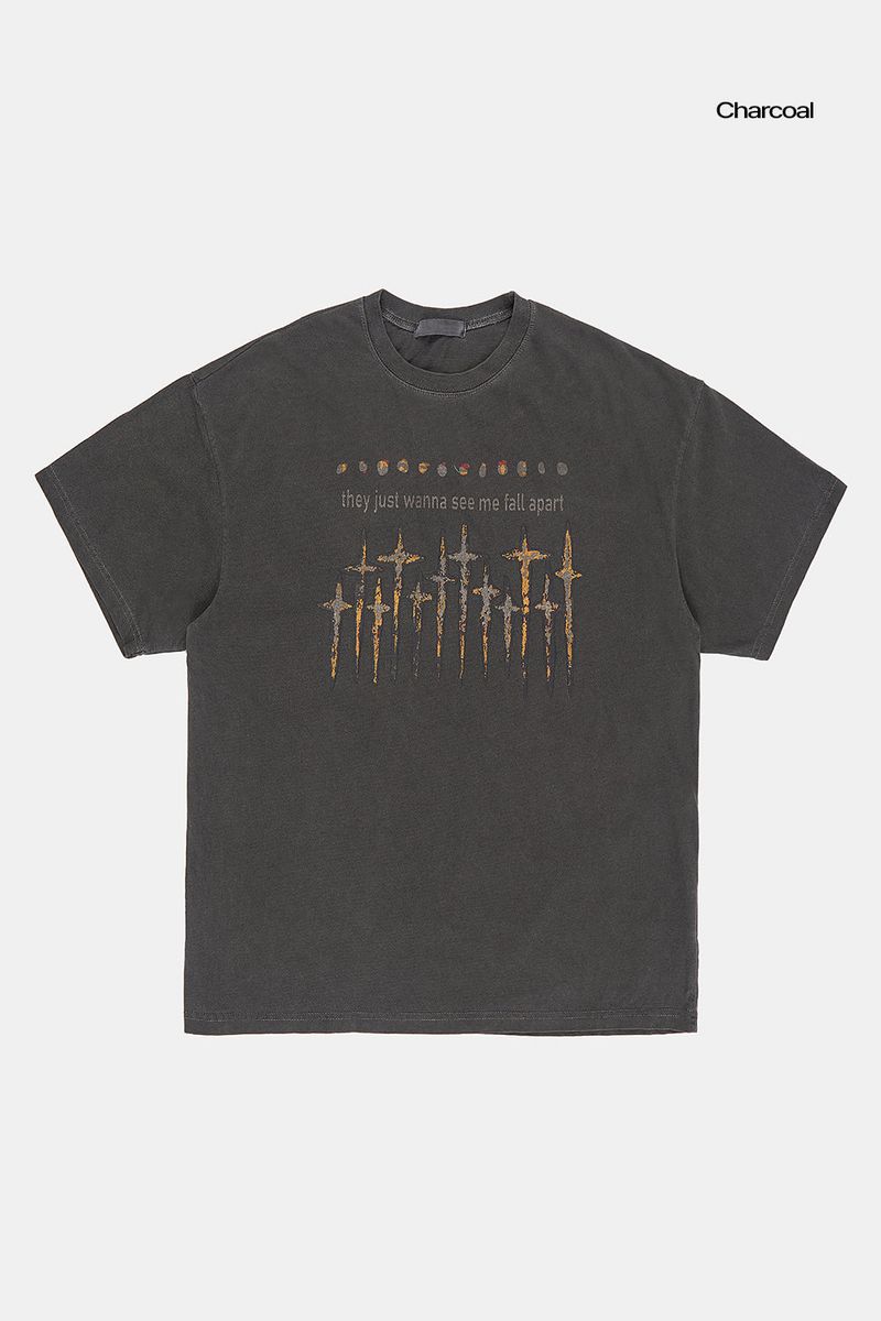 Curse many cross pigment over T-shirt