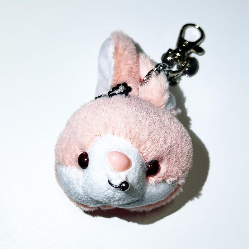 Gangster ribbon rabbit keychain
