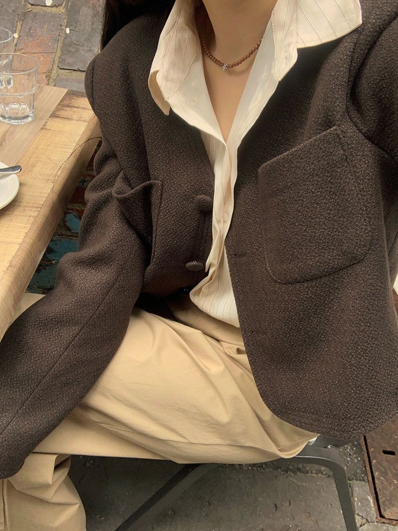 Dimple Stripe Silky Shirt