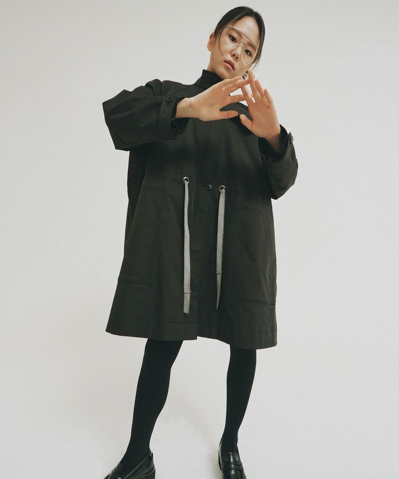A-LINE HALF COAT_BLACK