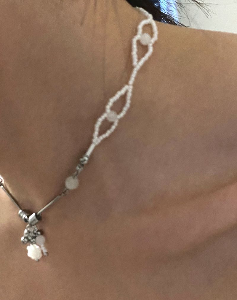 white 111-111 necklace