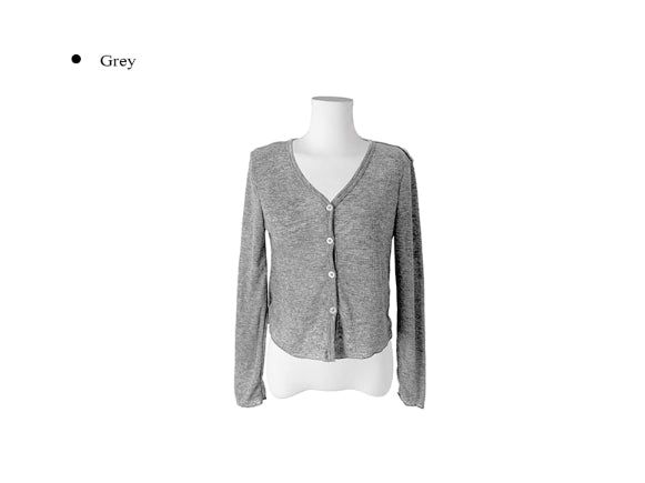 Russo See-Through Ribbed Button Cardigan