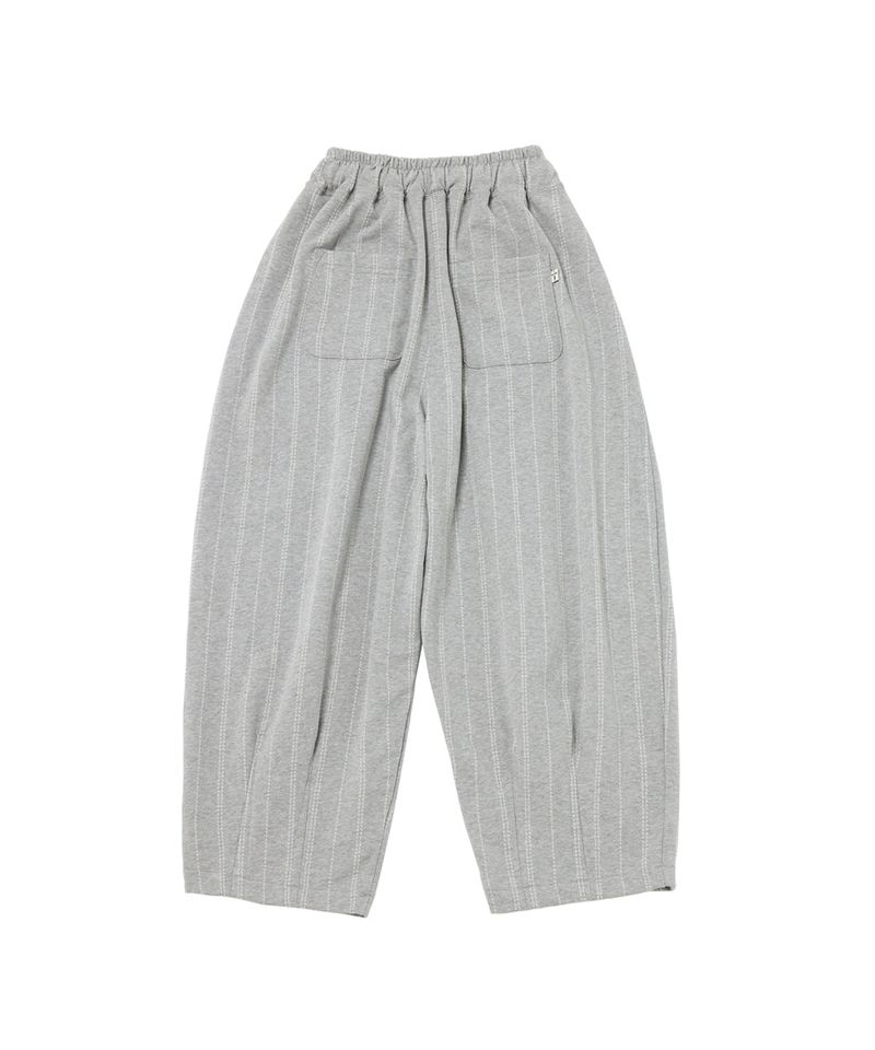 DOTTED-STRIPE BALLOON SWEAT PANTS (Gray)