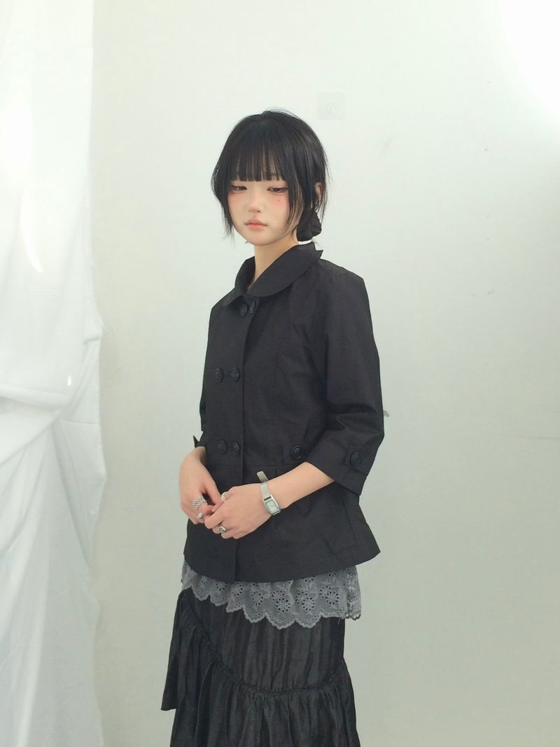 Diagonal Layer Shirring Long Skirt
