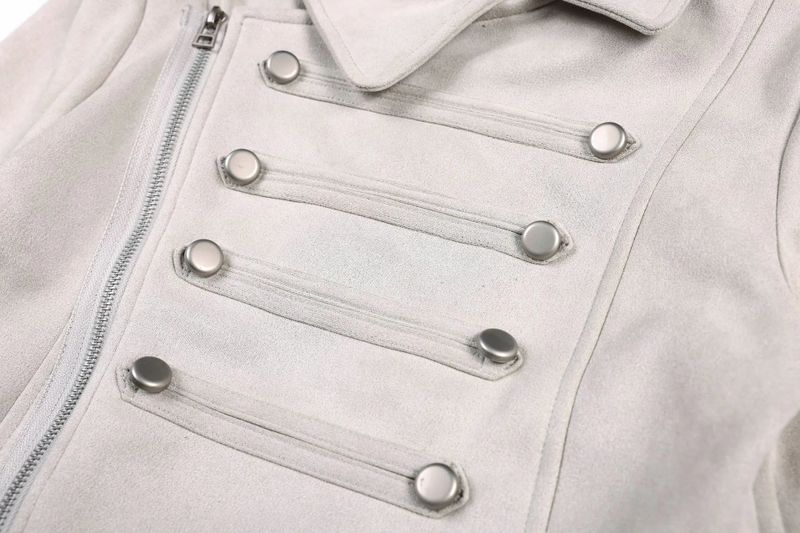 Napoleon Button Suede Rider Jacket