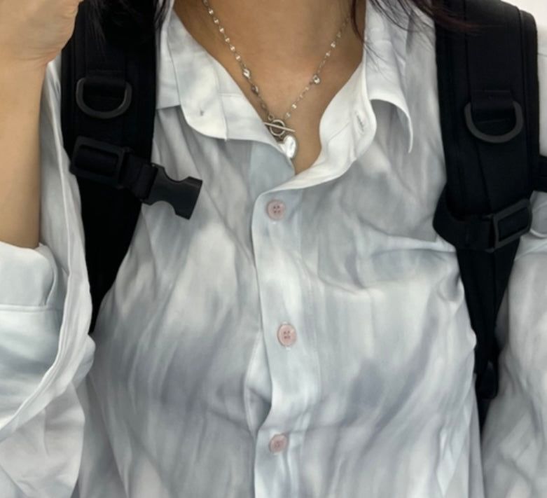 eg White mother-of-pearl Heart Toggle Bar Necklace