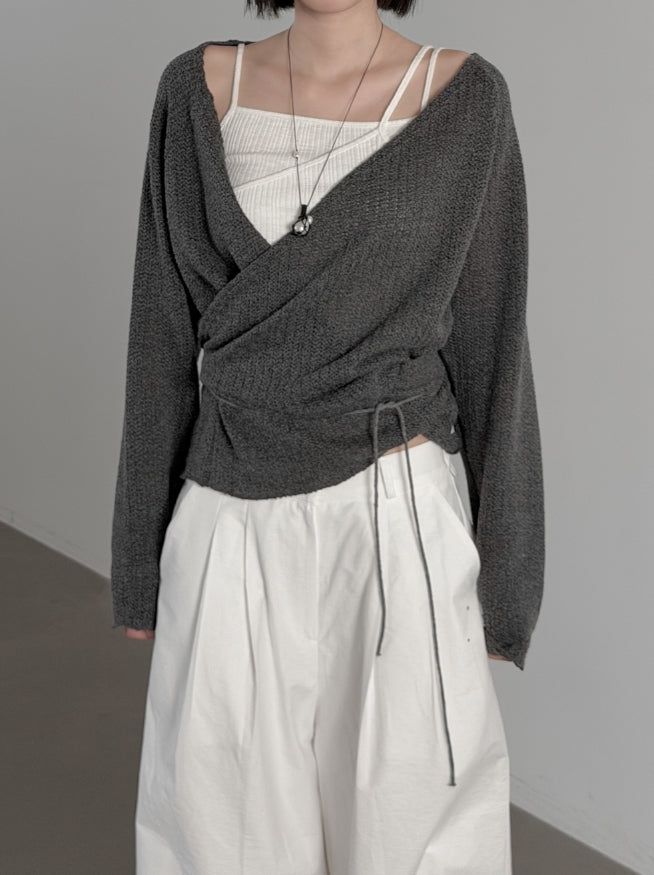 Rael Strap Knit Wrap Cardigan