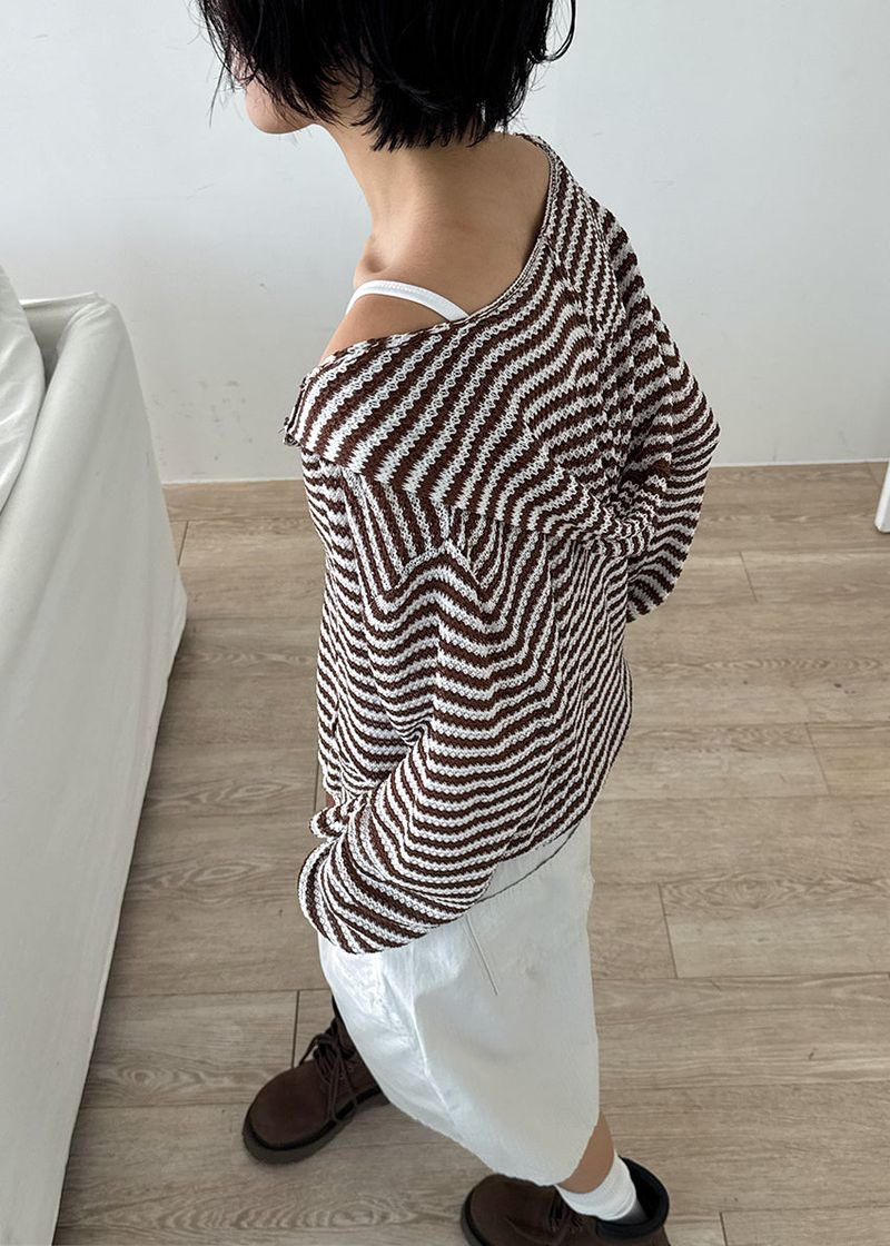 MESH STRIPE ZIP-UP