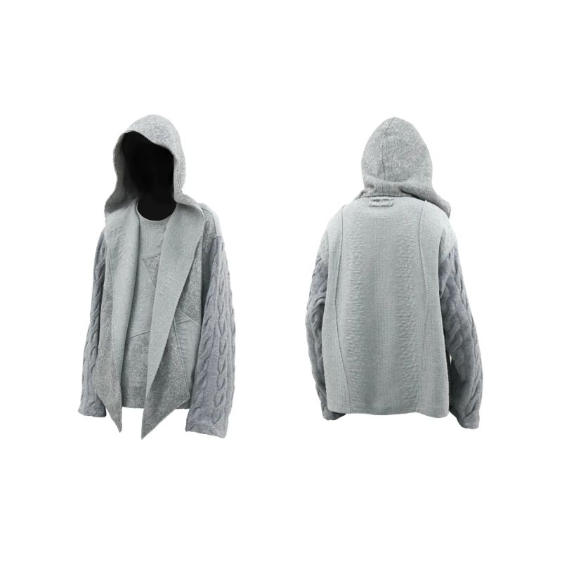 RELABEL(DIGGER seam) wool splicing texture deconstruction segmentation loose warm pullover knitted sweater