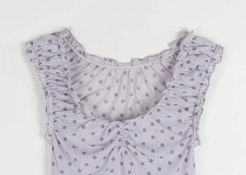 SHIRRING DOT 2-WAY TOP