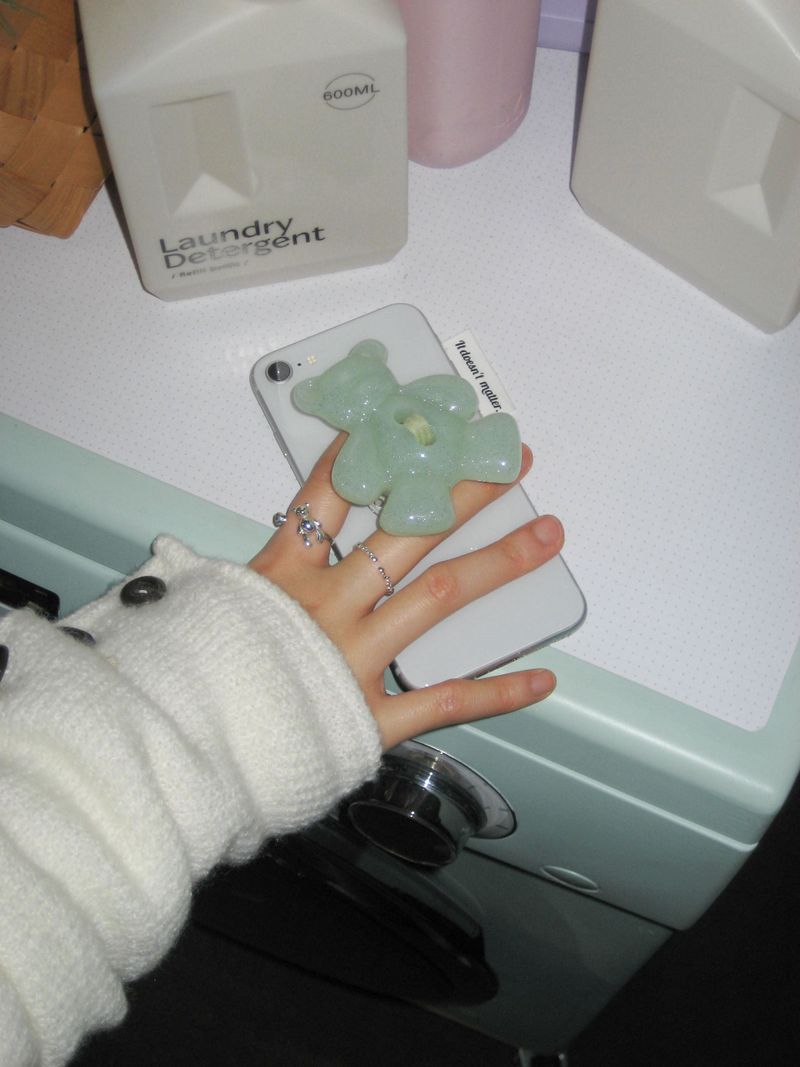 [Formica] *Glitter* Minty Bear button tok, Basic