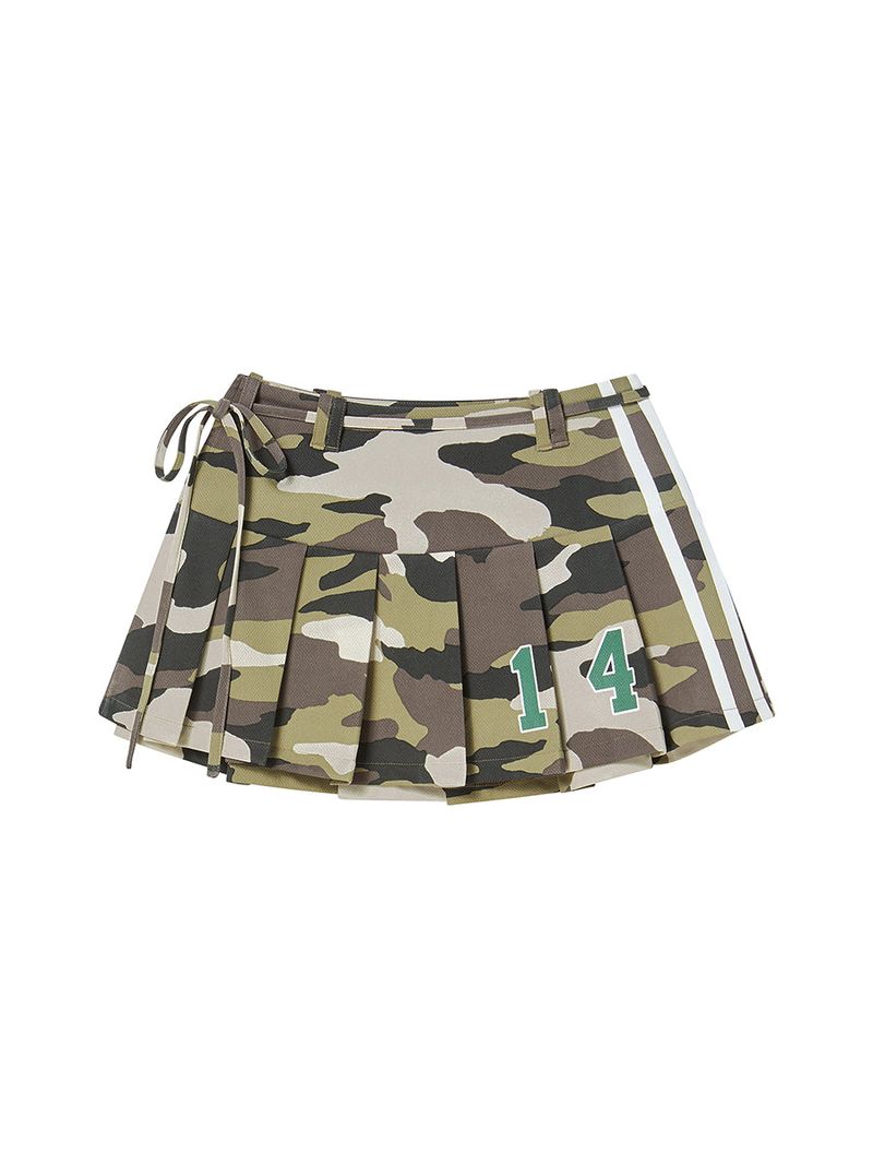 PLEATS WRAP SKIRT (CAMO)