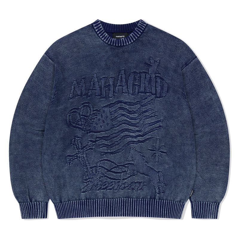 mahagrid(マハグリッド)の「PIGMENT FLAG KNIT SWEATER(Tops)」