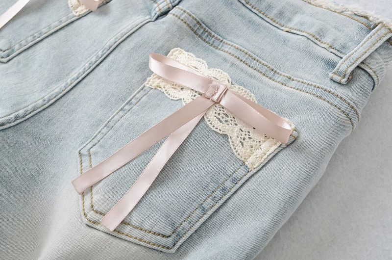 Lena Ribbon Denim Shorts