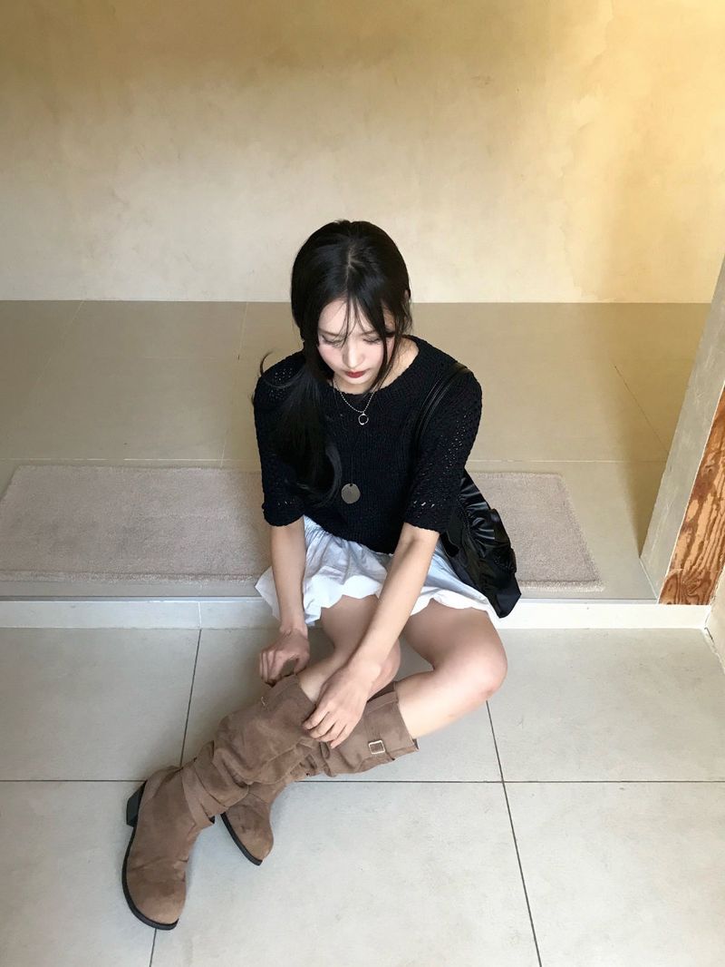 Reve Sand Loose Fit Mesh Half Knit