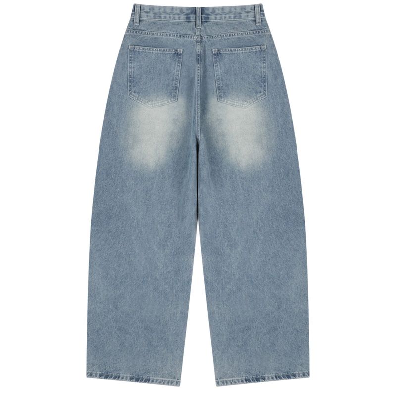 Vintage front pintuck denim pants (blue)