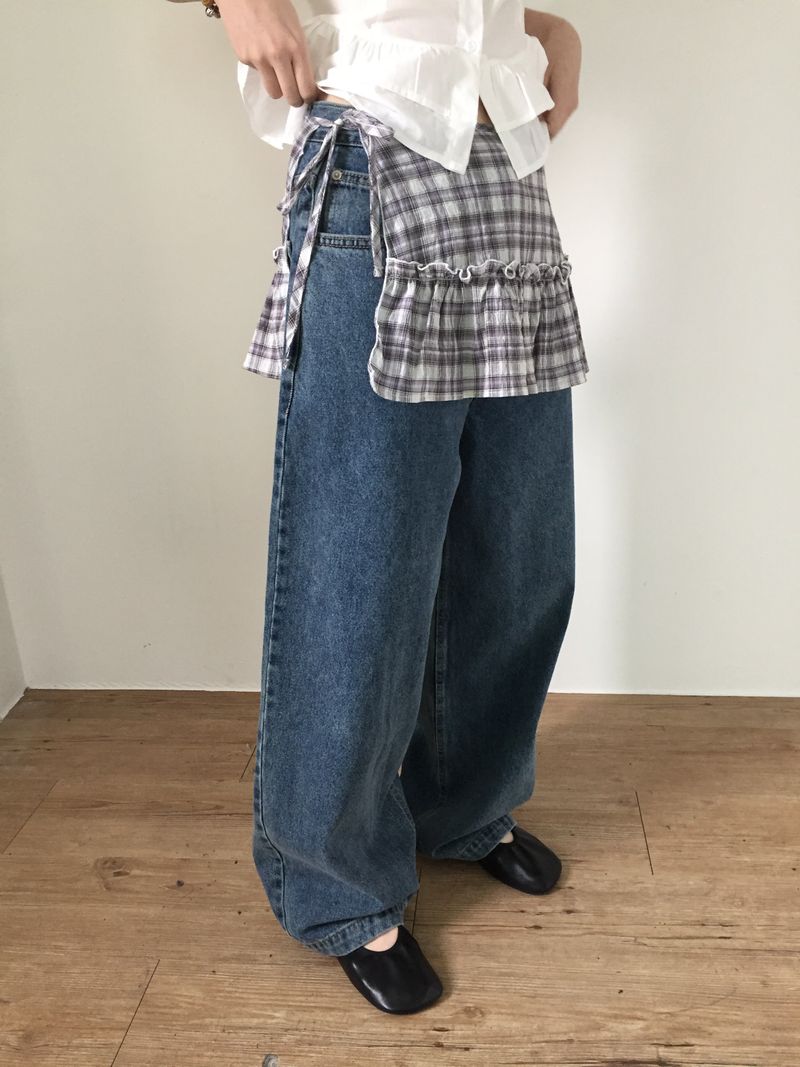 Plaid Layered Wrap Skirt (2color)
