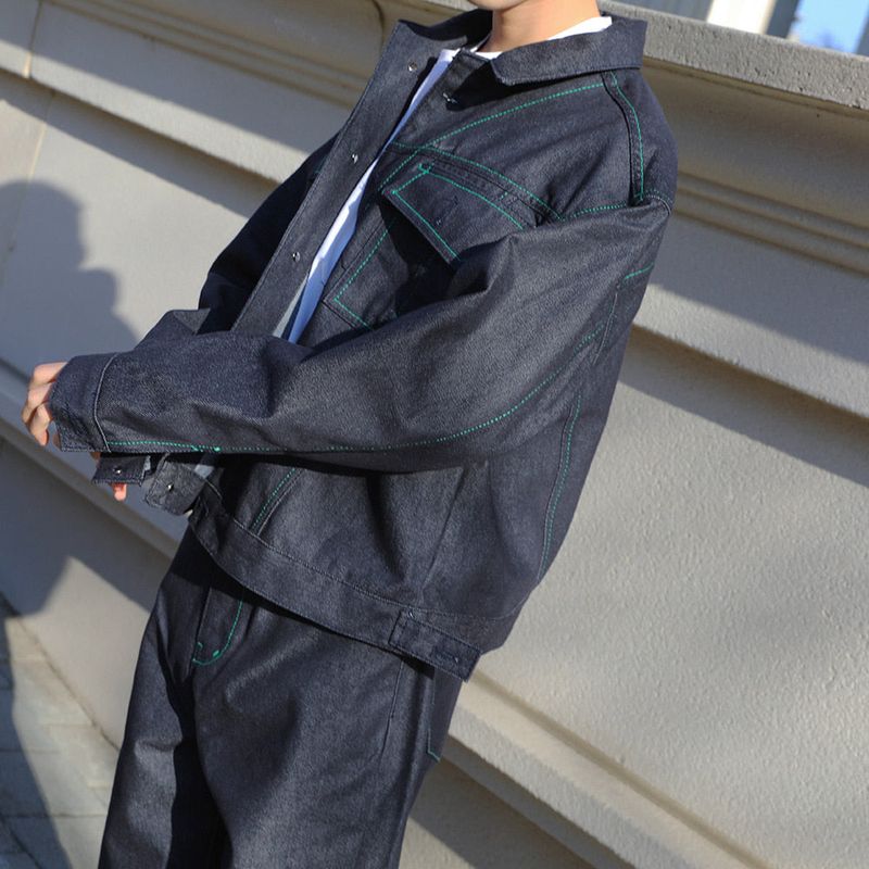 Rerap Non Fade Denim Stitch Jacket (2color)