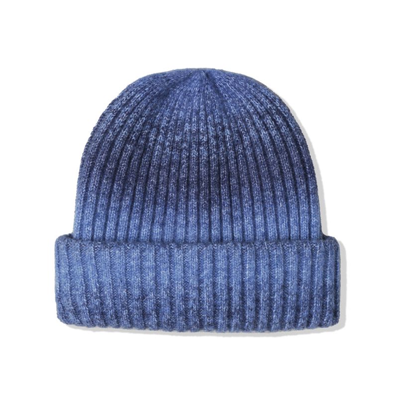 WOOL BLENDED KNIT GRADATION BEANIE BLUE