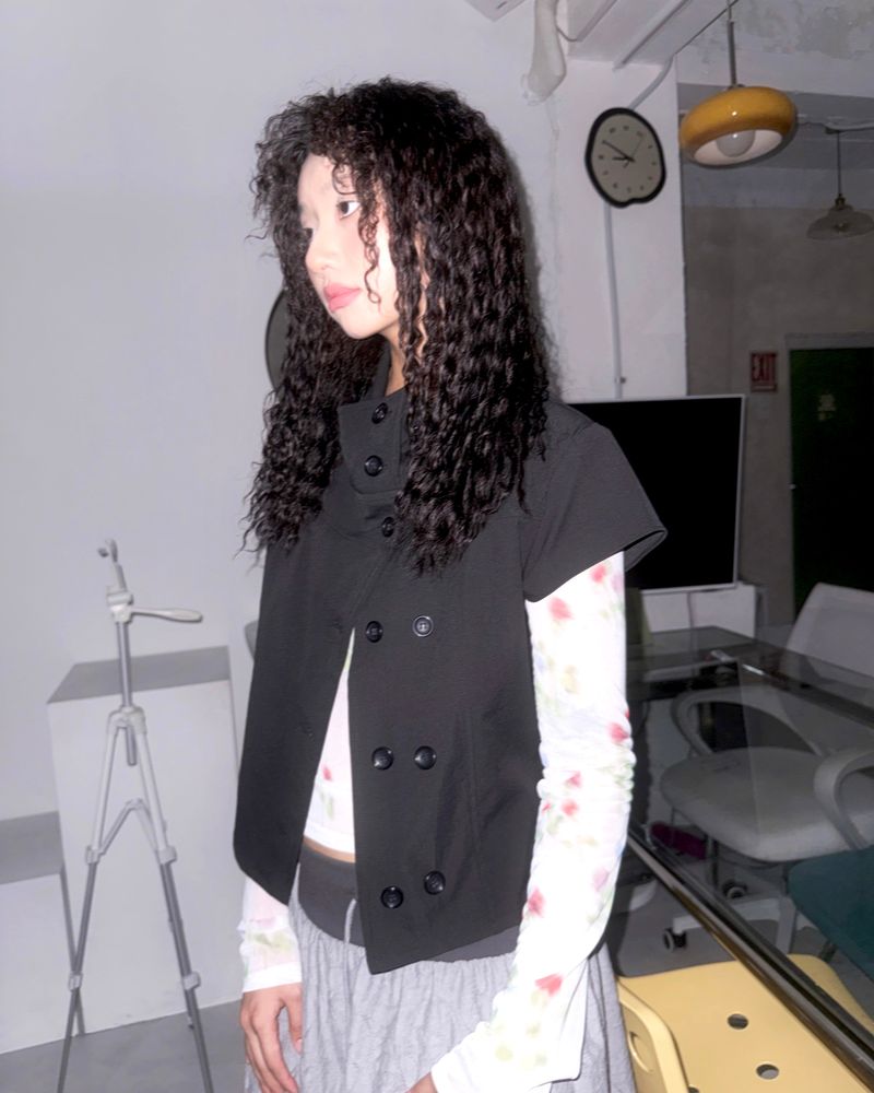 (2color) Double Trench Cap Blouse