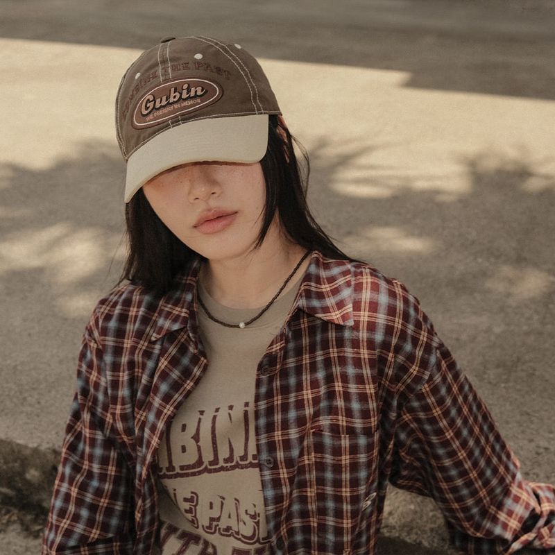 Logo Point Check Shirt - Burgundy
