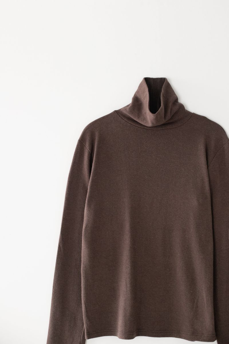 Basic turtle neck T-shirts (Brown)