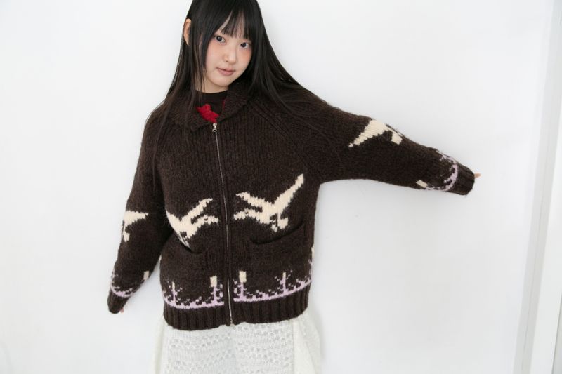 bird cowichan cardigan(2colors)