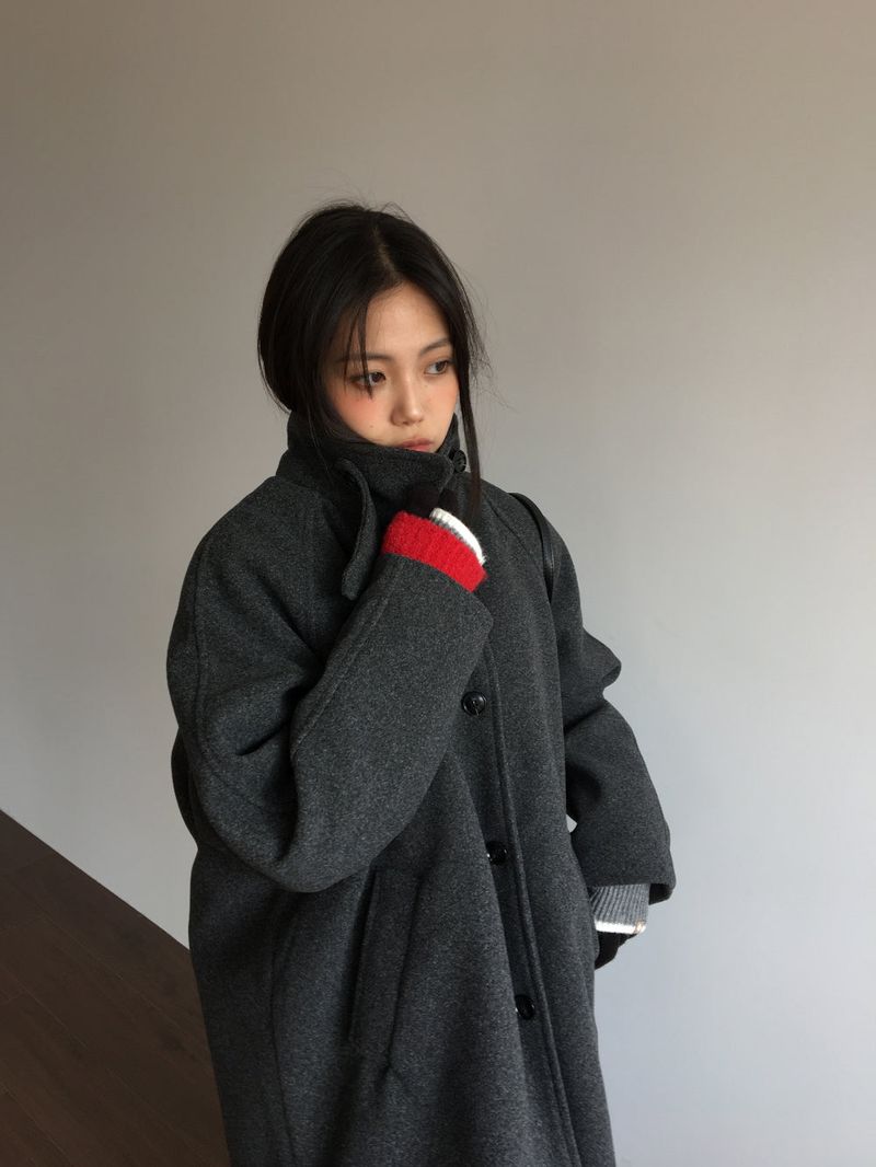 Classic High Neck Half Coat (2 Colors)