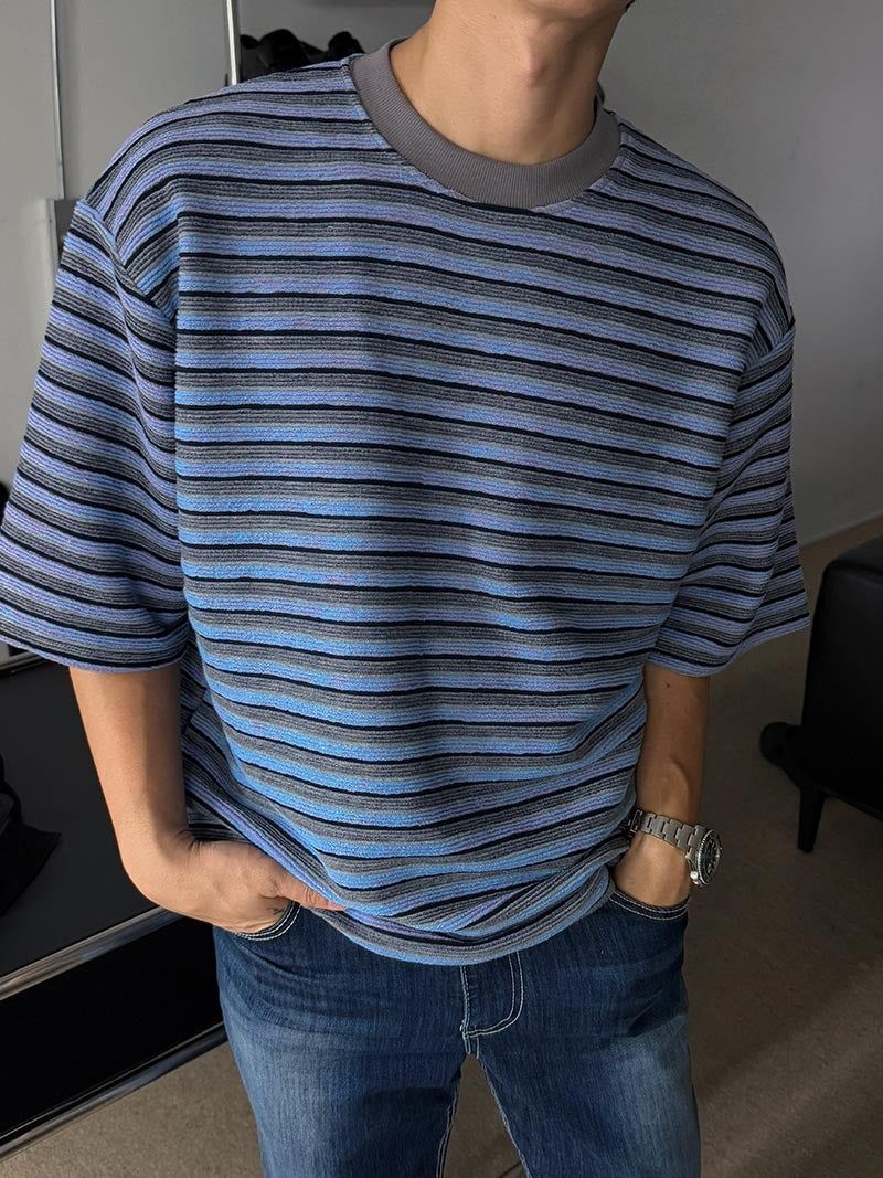 ASCLO Crayon Multi Border Short Sleeve T Shirt (3color)