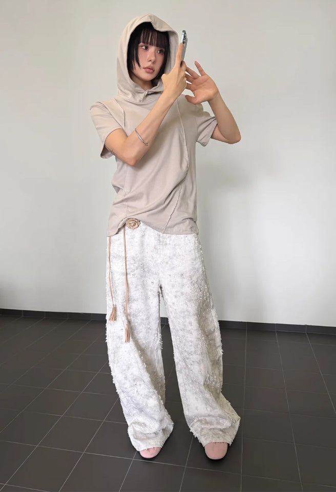 CURVE HOODED HALF TEE