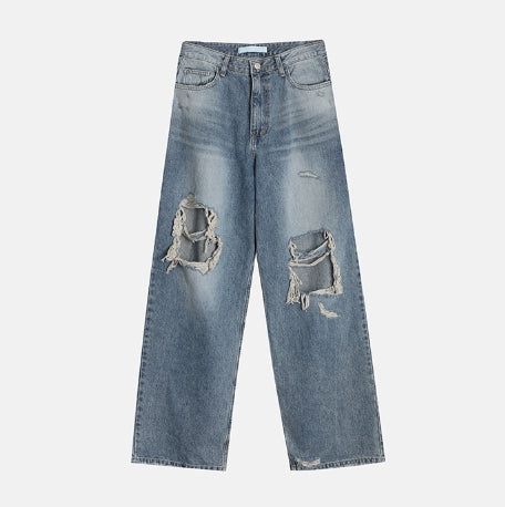 Bohemian Damage Wide Denim Pants