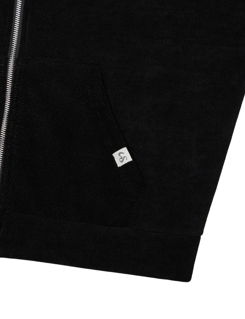 FLEECE HOODIE ZIP-UP(BLACK)