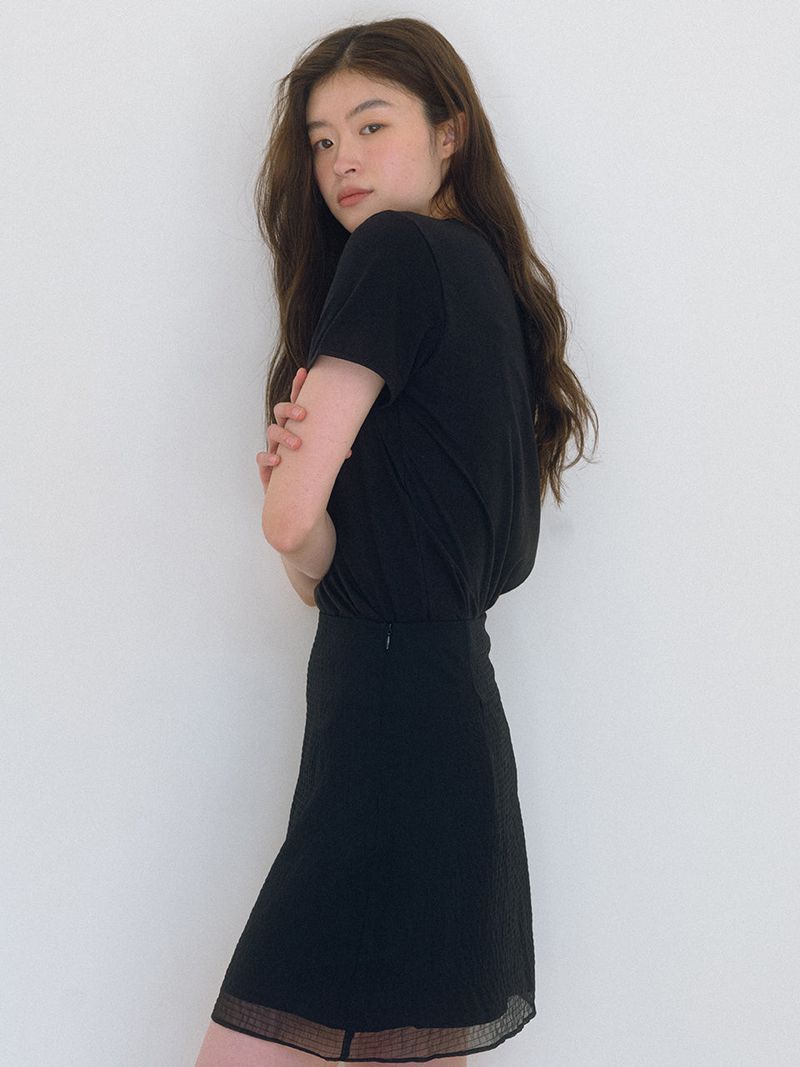 Double Check Mini Skirt - Black