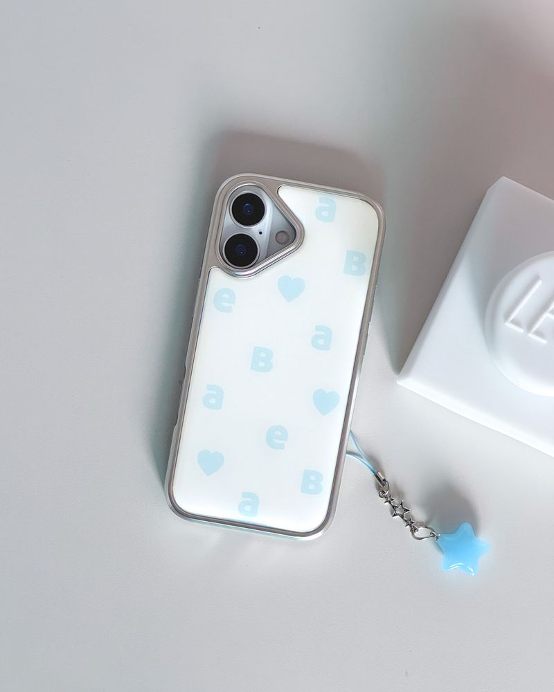 NEW LOGO White Blue Silver Epoxy Case
